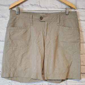 Royal Robbins Shorts Women's Size 12 Beige Floral Pockets Hiking Outdoors